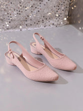 Women Letter Graphic Point Toe Pumps Fashion Pink Slingback Pumps